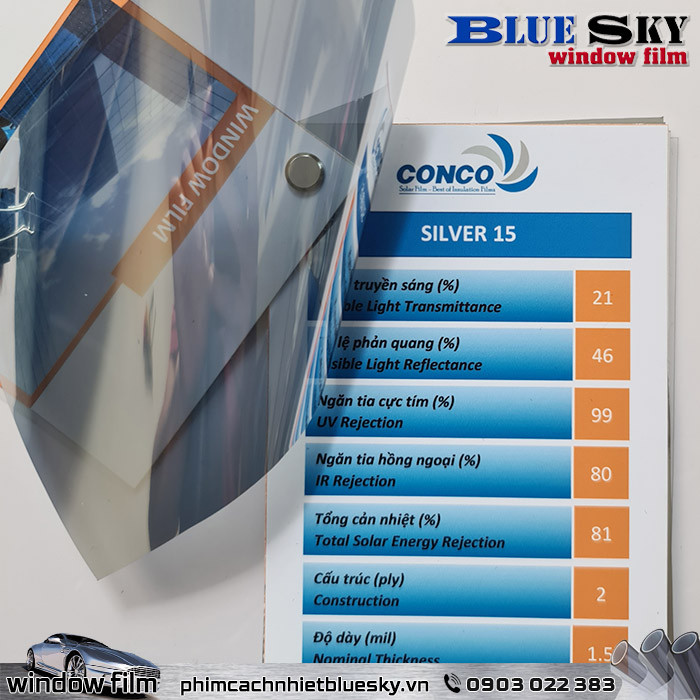 Phim cách nhiệt phản quang Silver 15