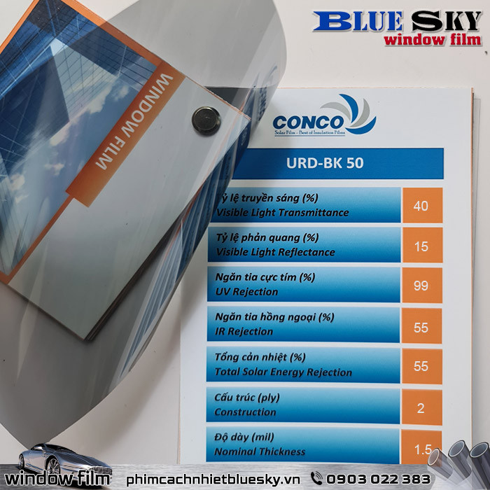 Phim cách nhiệt xám khói URD-BK50